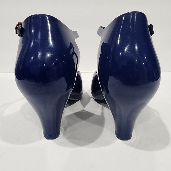 Vivienne Westwood Anglomania + Melissa Blue Jelly T Strap Heels 6 - Picture 6 of 12